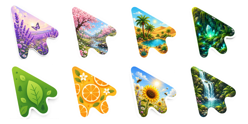 Cureved Nature Cursors preview 1