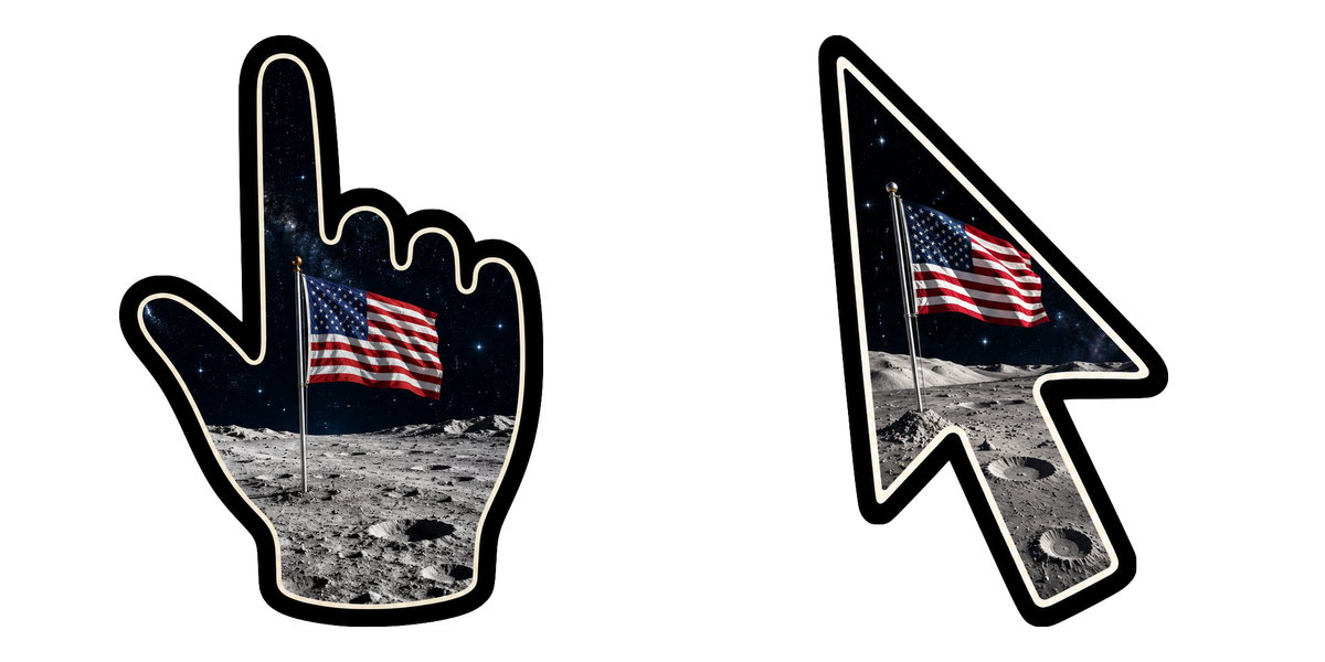 USA Flag on Moon preview 1