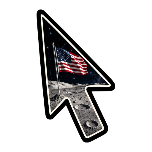USA Flag on Moon